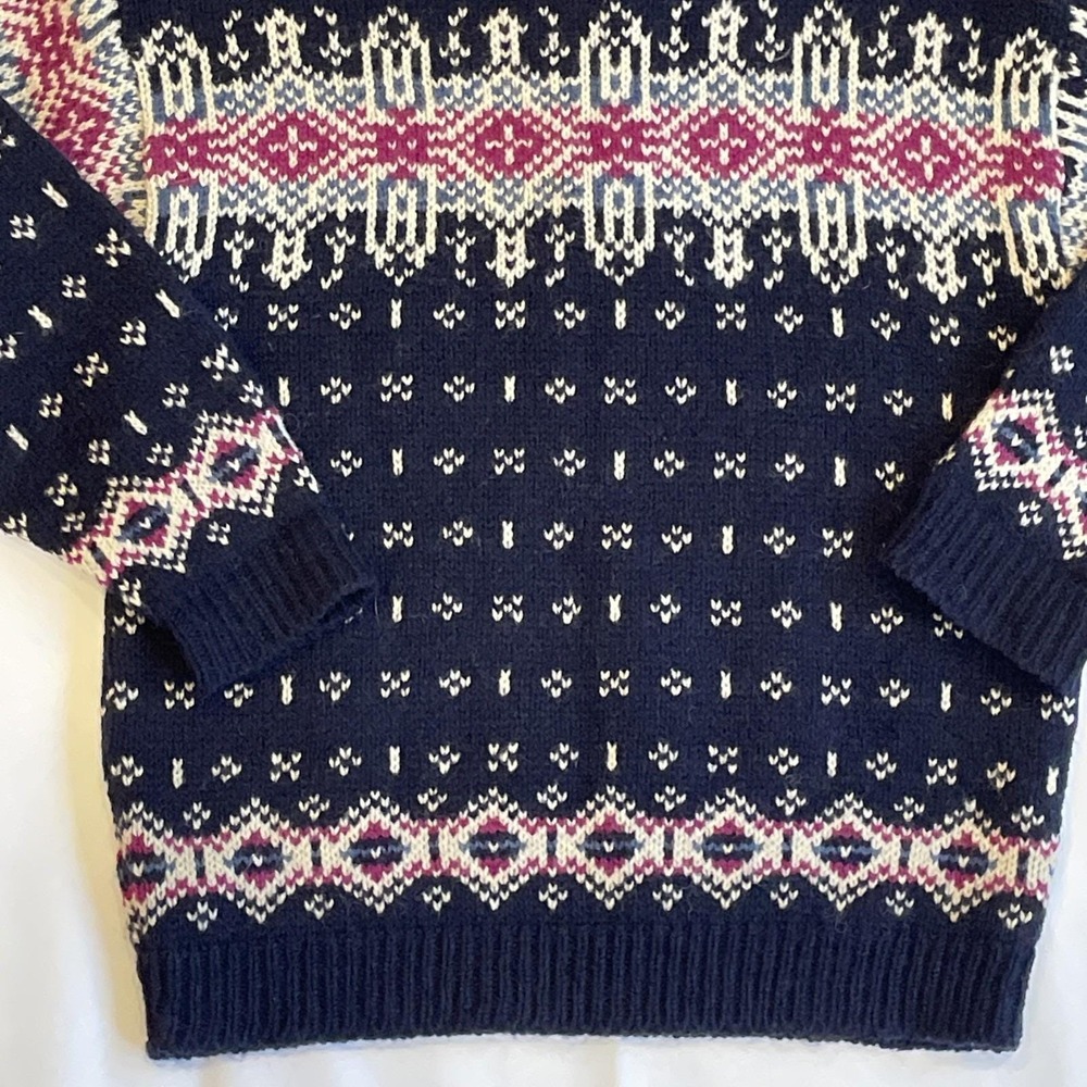 Vintage Women's LL Bean Fair Isle Wool Sweater S Ski Lodge Gorpcore Made In USA - Picture 8 of 14